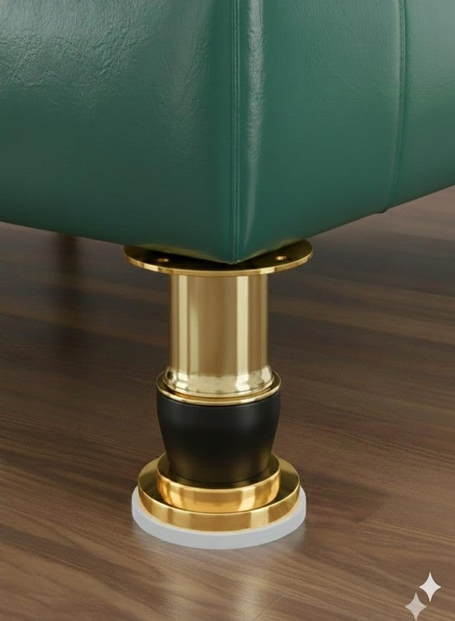 JAGGER JAG411 [4 بوصة] أرجل دعم أثاث من الفولاذ المقاوم للصدأ للأرائك والأسرة والخزائن والطاولات | أرجل دعم خزائن قوية ومتينة من الفولاذ المقاوم للصدأ | سهلة التركيب، تدوم طويلاً (2، ذهبي/أسود) - Image 4